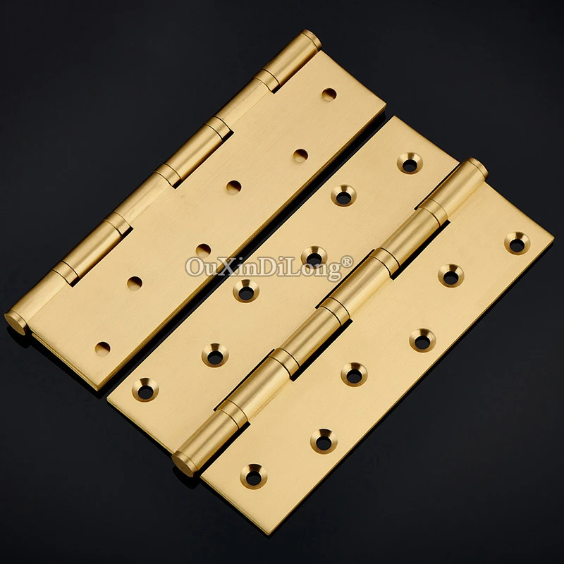 High-end European 3PCS 8Inches Solid Brass Heavy Door Hinges 4mm Thicken Villa Gate Door Hinges Bearing Silent Door Hinge+Screws