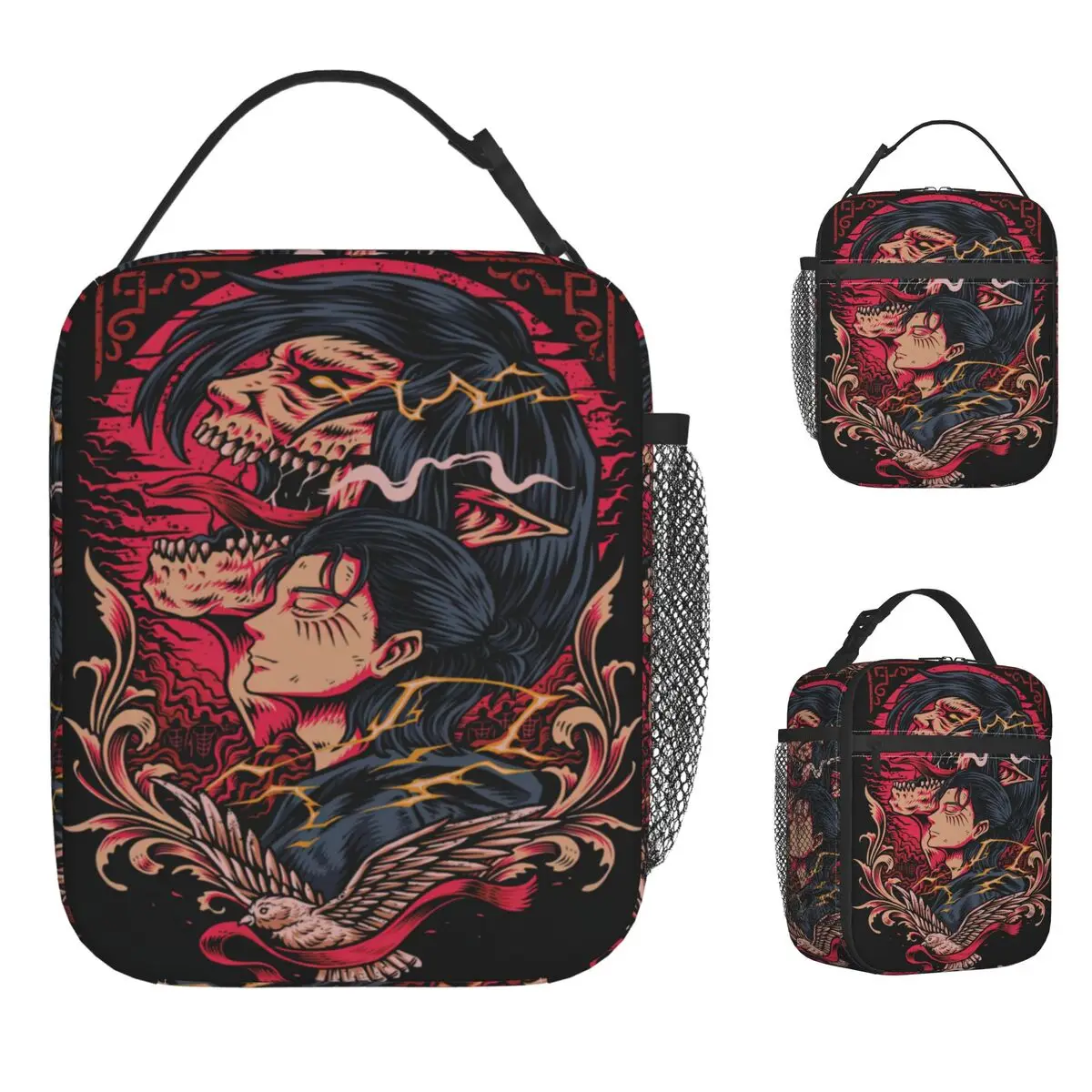 

Anime Graphic Lunch Bag Casual Lunch Box Office Portable Thermal Tote Handbags For Adult Oxford Print Cooler Bag