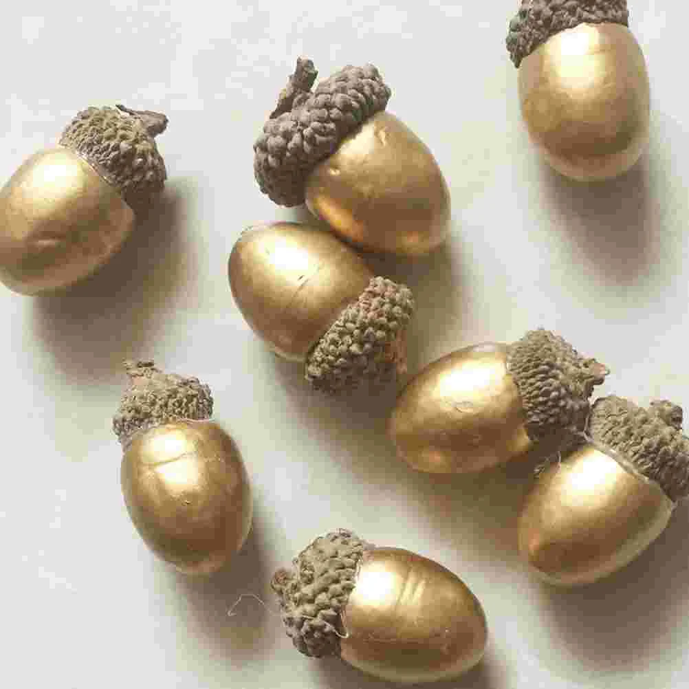 Festival Crafting Decor Fall Wedding Decorations Golden Acorn Chestnut Ornaments Christmas