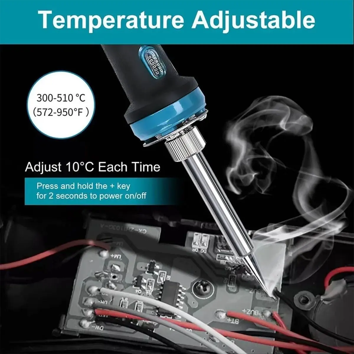 60W Soldering Iron for Makita 18V Li-Ion Battery Cordless Electric Welding Tools 300-510℃ Adjustable Internal Heating