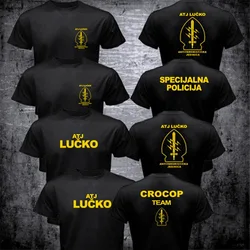 ATJ LUCKO Croatian Counter Terrorism Special Unit Force Crocop T Shirt Men Gift Casual Tee Shirt USA Size High Quality Cotton