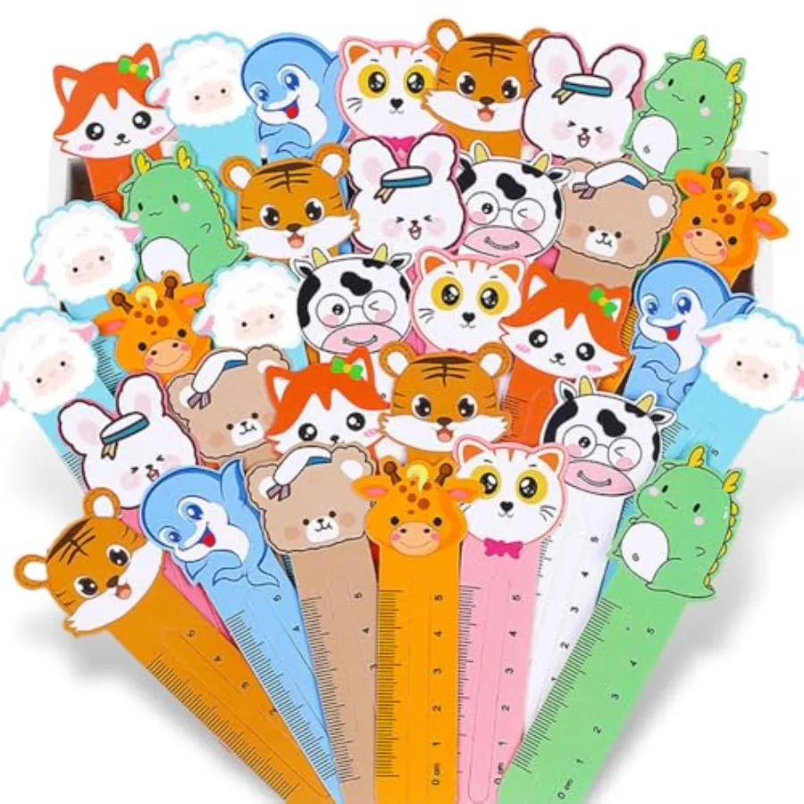 

200 PCS Cute Animal Bookmarks for with 10 Different Kawaii Animal Patterns Ruler Style Bookmarks Bulk Page Markers for Women St