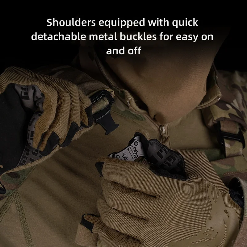 v5 Tactical Quick-release Vest Outdoor Hunting Gear with Triple Quick-pull Kit Features MOLLE Back System