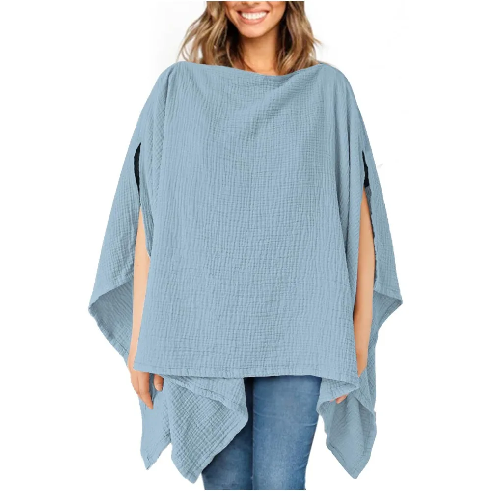 

Solid Color Maternal Nursing Covers Comfortable Soft Breastfeeding Blanket Anti-Exposure 2 in 1 Mother's Nursing Scarf Outdoor