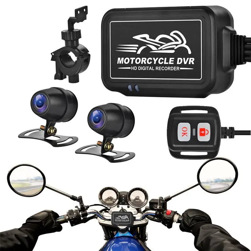 Bicycle Dual Dash Camera Motorcycle Camera Recorder Front And Rear Dual 1080P Backup Video Camera With WiFi Night Vision