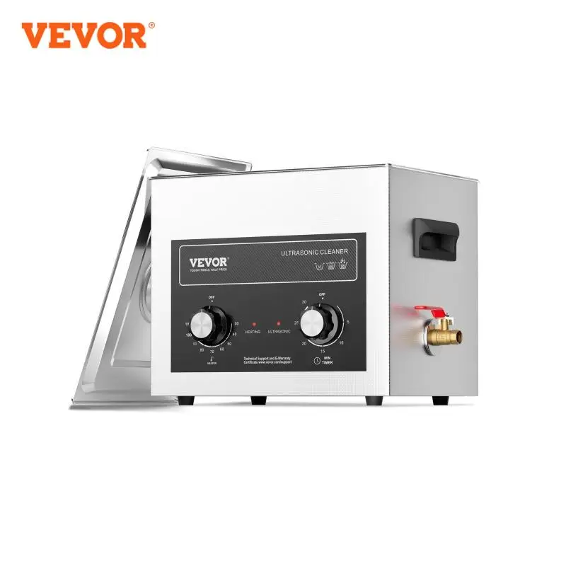 

VEVOR 2/3/6/10/15/30L Ultrasonic Cleaner with Heater Timer for Lab Tools Metal Parts Carburetor Brass Auto Parts Engine Parts