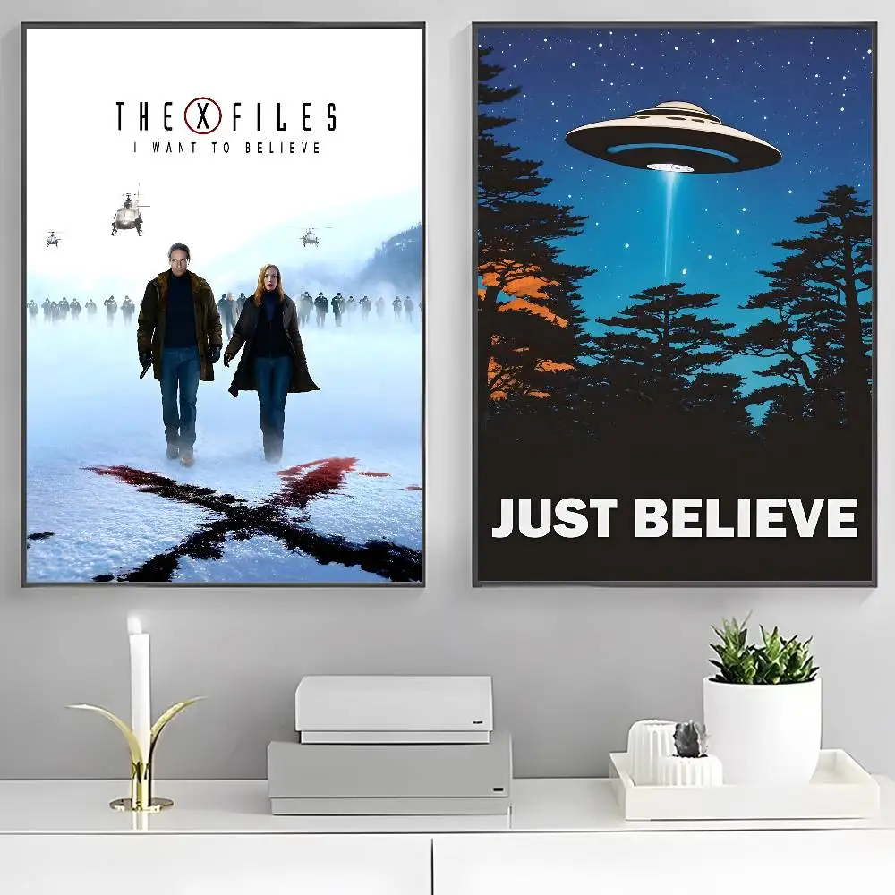 أريد أن أصدق ملصق x Files عالي الدقة لديكور المنزل، جدار لاصق مقاوم للماء، غرفة المعيشة المنزلية، ديكور جمالي