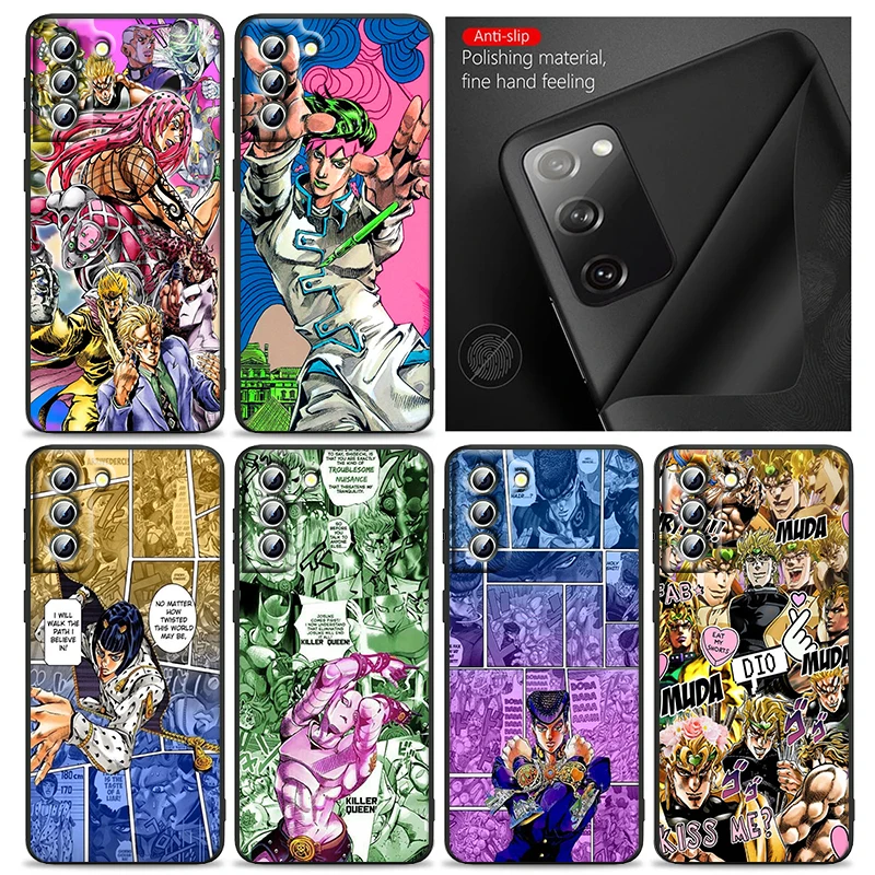 JOJO Stardust Crusaders Phone Case For Samsung S24 S23 S22 S21 S20 FE S10 S10e Ultra Plus Lite Black Soft Cover