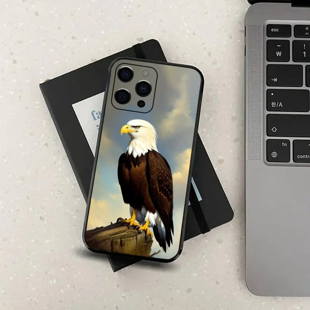 Eagle Phone Case For Apple iPhone 15,14,13,12,11,Pro,X,XS,Max,XR,Plus,Mini Soft Black Cover