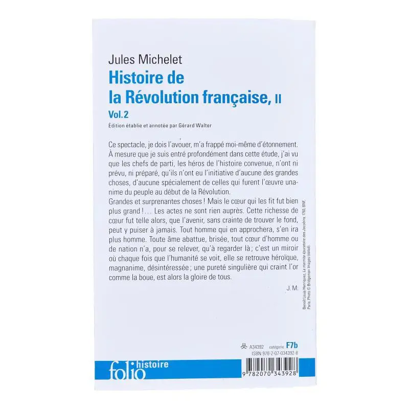 تاريخ الثورة الفرنسية المجلد 2 المجلد 2 جولز ميشليت جاليمارد 9782070343928 الكتاب #2