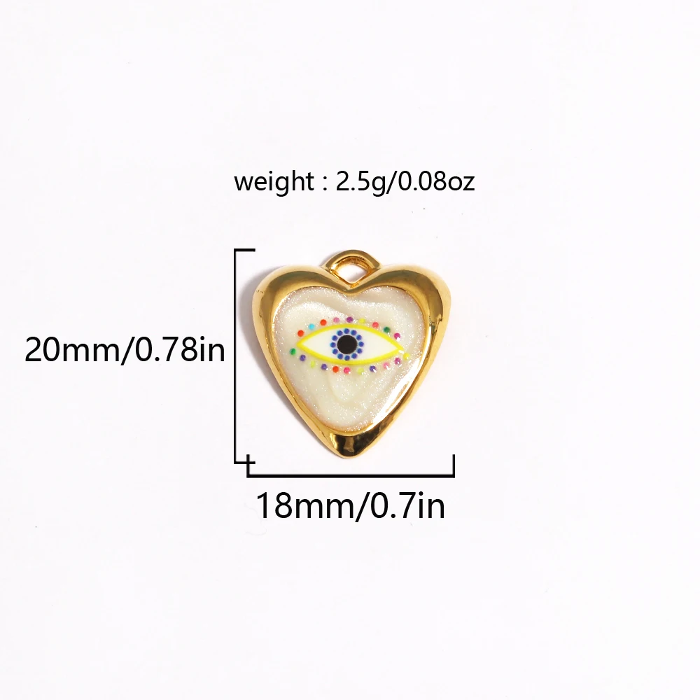 1 قطعة الفولاذ المقاوم للصدأ سحر المينا الأبيض الأزرق عين الشر سحر ل القرط سوار صنع المجوهرات DIY بها بنفسك اكسسوارات بالجملة CSV #6