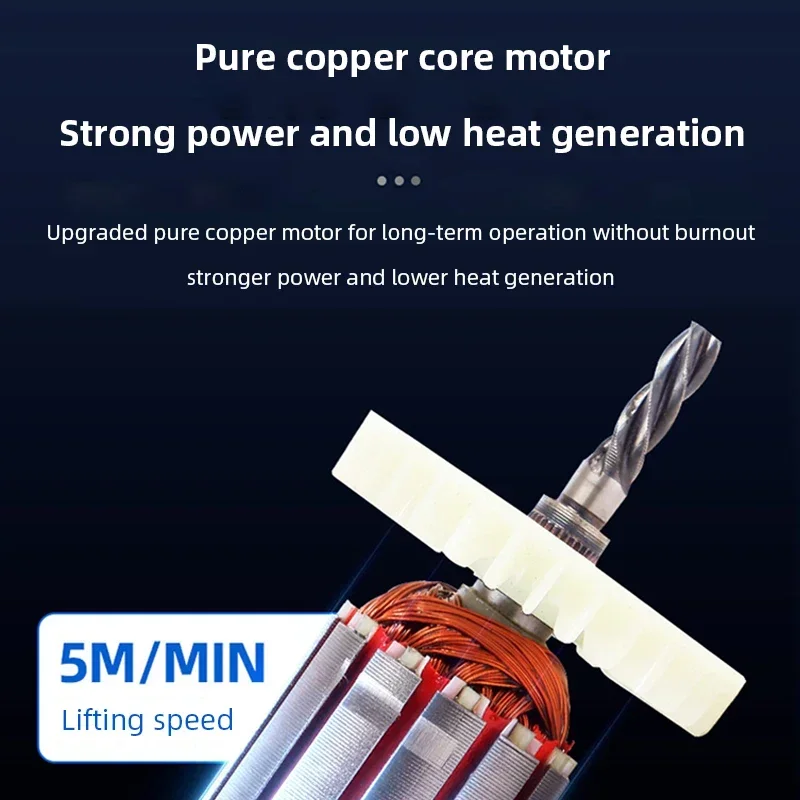 220 فولت المحمولة رافعة كهربائية صغيرة التحكم عن بعد رفع آلة الثقيلة مايكرو ونش كهربائي رافعة صغيرة لورشة عمل المنزل #3