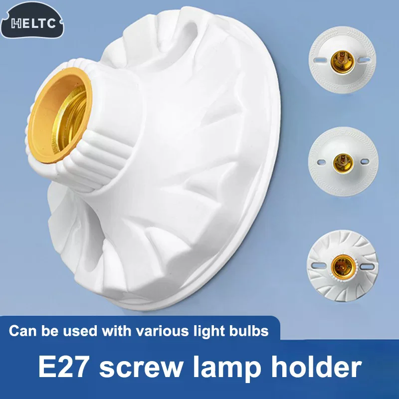 Flame Retardant E27 Lamp Holder Socket Ceiling Mounted Bakelite Porcelain BaseScrew Edison Bulb Socket For Home Project Use T3Y4