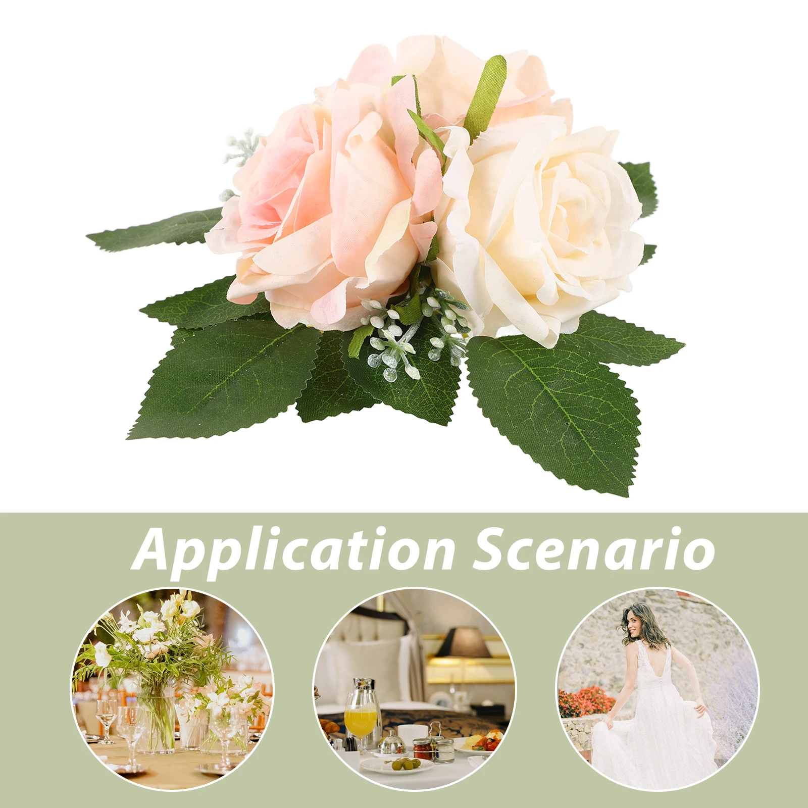 

2Pcs Simulation Flowers Cake Flower Wedding Decoration Artificial Rose Heads Fake Flower Photo Prop Table Centerpiece