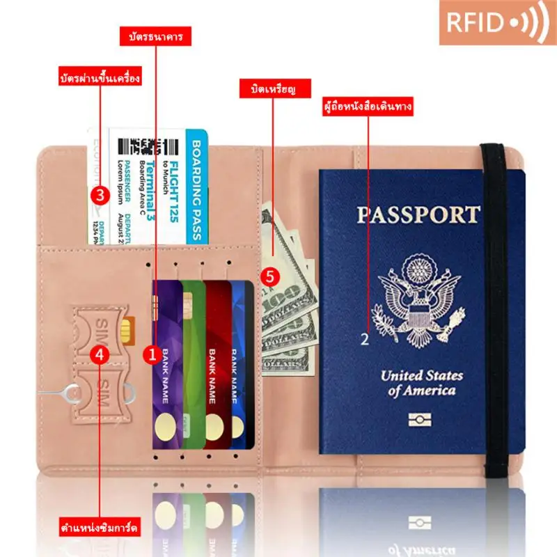 Pocket Passport Cover Stylish Design Stylish Rfid Pass Holder Safe Travel Popular Rfid Pass Holders Durable Pass Holder Safe