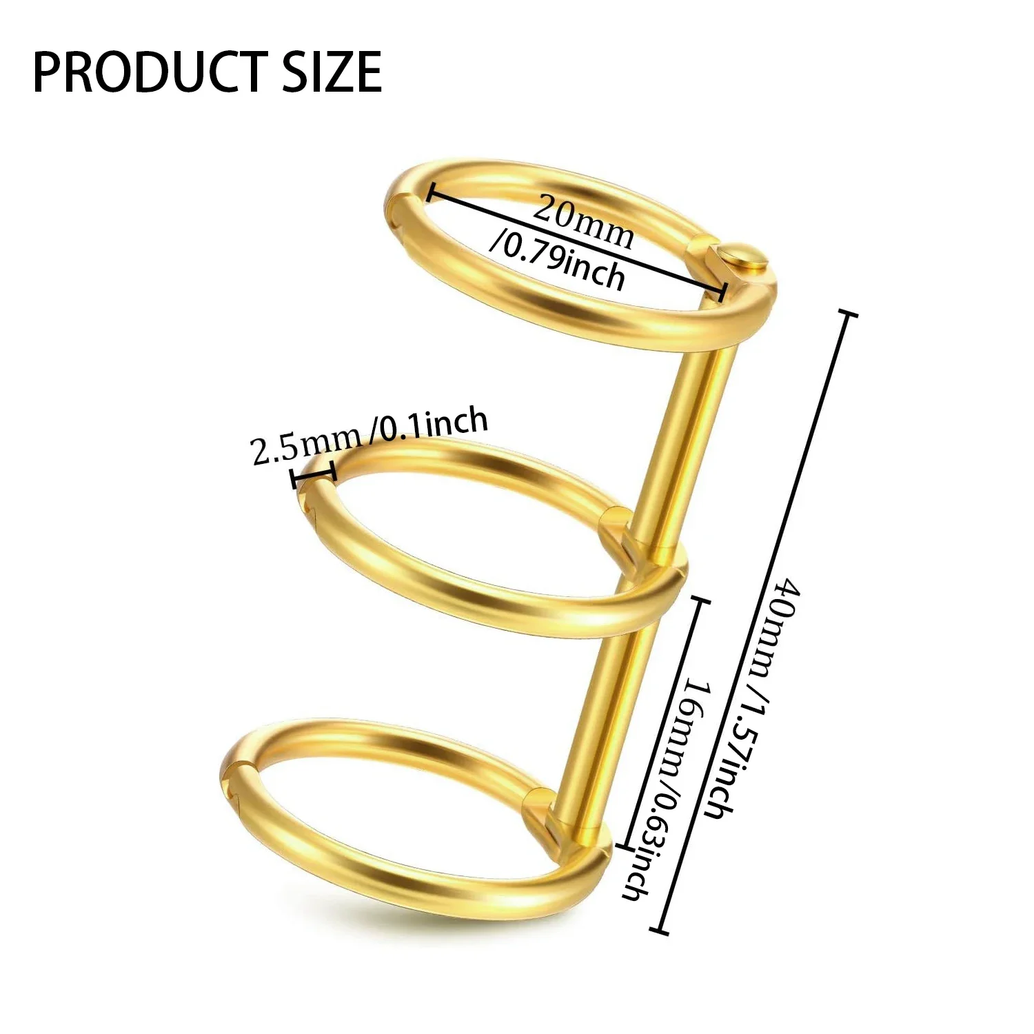 2-6Pcs Binding Book Rings 3 Ring Metal Loose Leaf Binders Book Rings Snap on Index Card Binder for Photo and Paper Organization