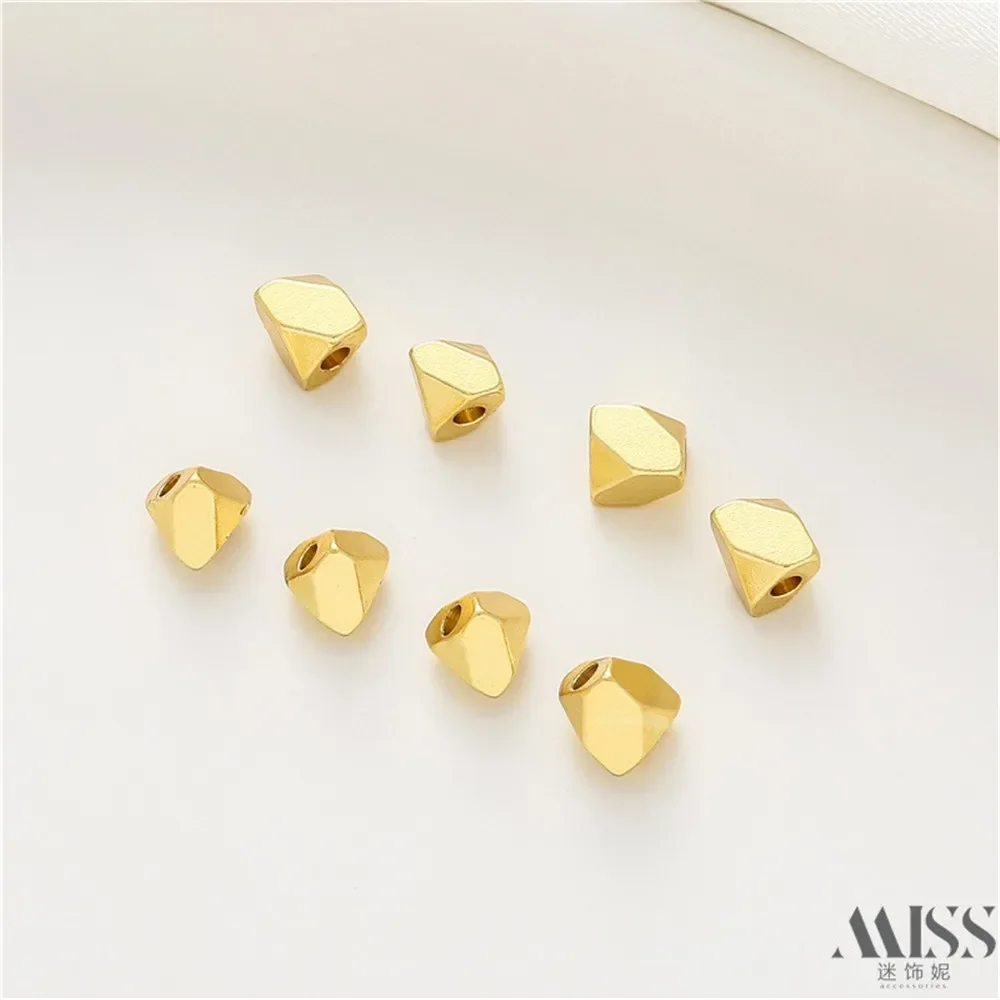 

18K Gold Color Matte Gold Broken Silver Beads Small Broken Gold Loose Beads DIY Handmade Bracelets Necklaces Jewelry Accessories