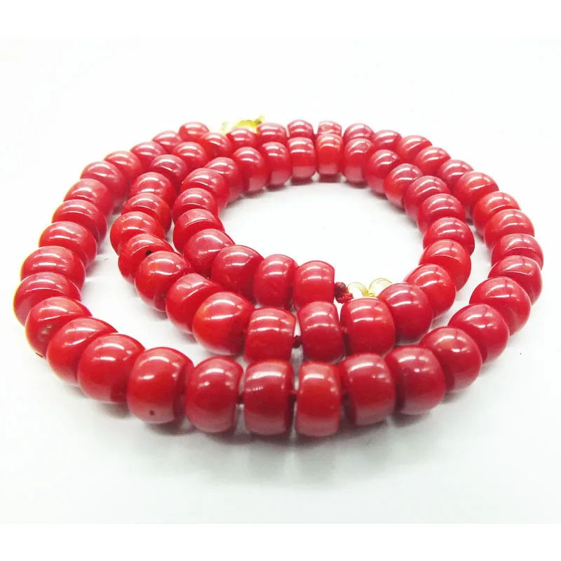 5X8MM 3A red coral necklace. Classic, beautiful bride wedding necklace 18\