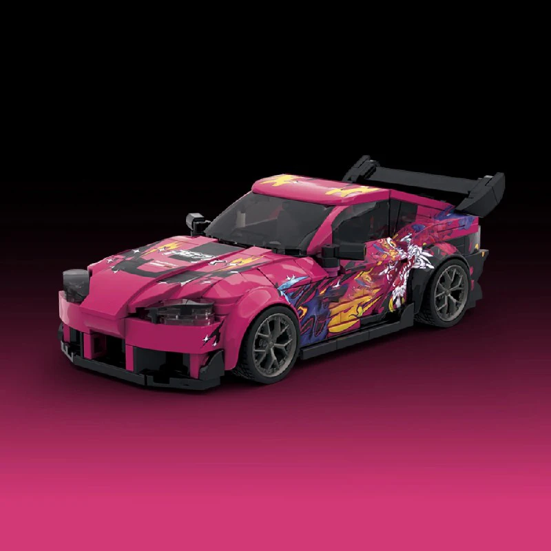 Technik Auto Rennwagen Bausteine Set Supra Speed Pink Supercar Sportwagen Montagemodell Bausatz Spielzeug Jungen Geschenke 415 Teile