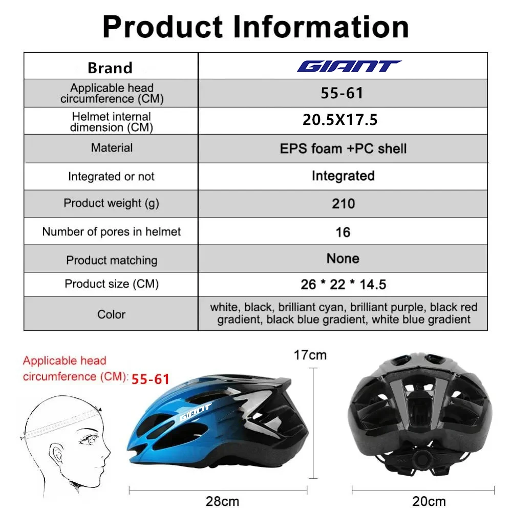 Casco de ciclismo ultraligero Giant con 18 ventilaciones y certificado CPSC CE - imagen 4