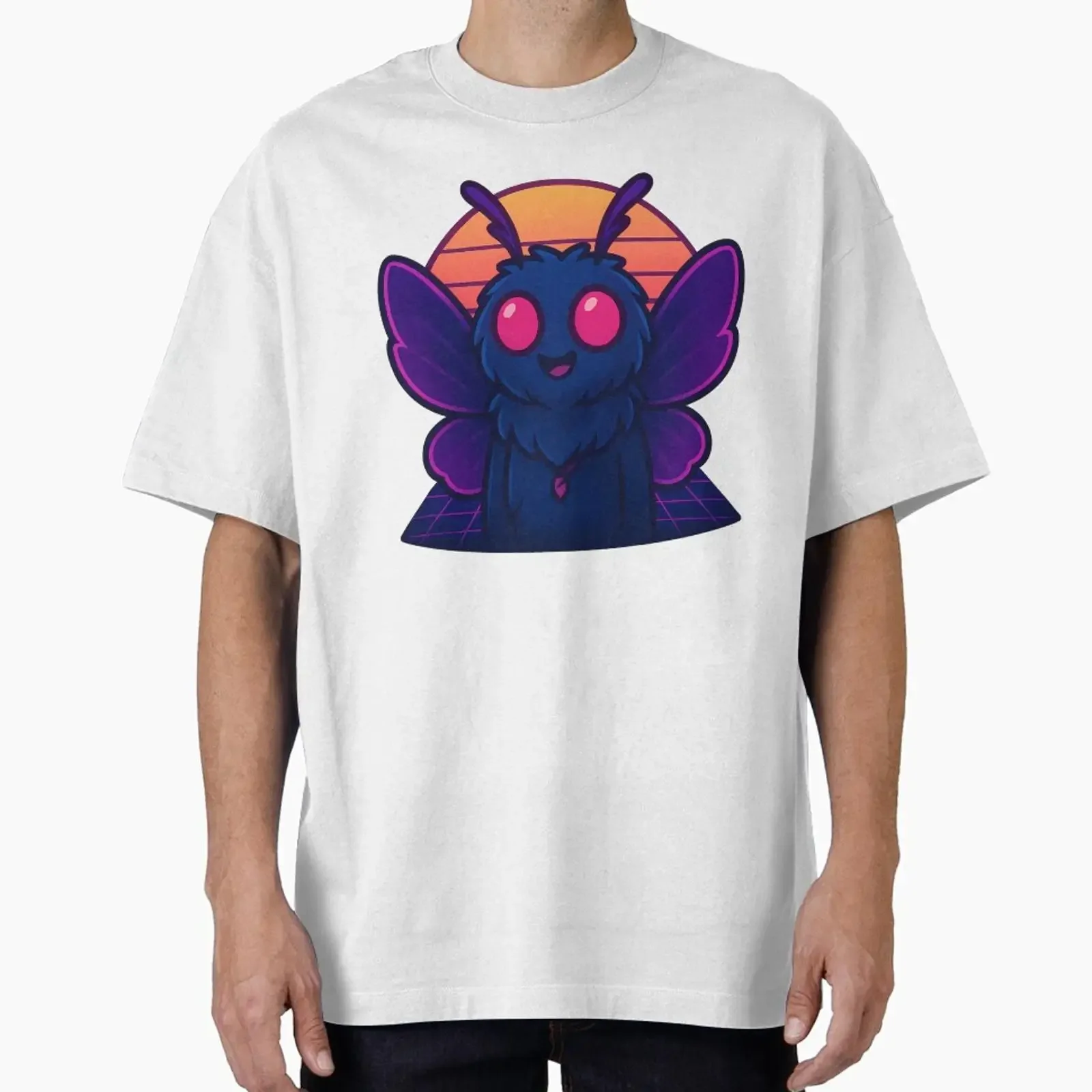 Cute Neon Synthwave Mothman Retro 80 s Vaporwave Cryptid designed and sold by designsbyhw vintage Washed homme fashion Unisex