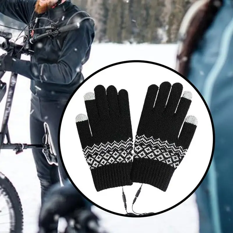 Guantes calefactables recargables para hombres, guantes calefactables de dedo completo para pantalla táctil, guantes de calentamiento de punto, guantes lavables extraíbles para computadora portátil