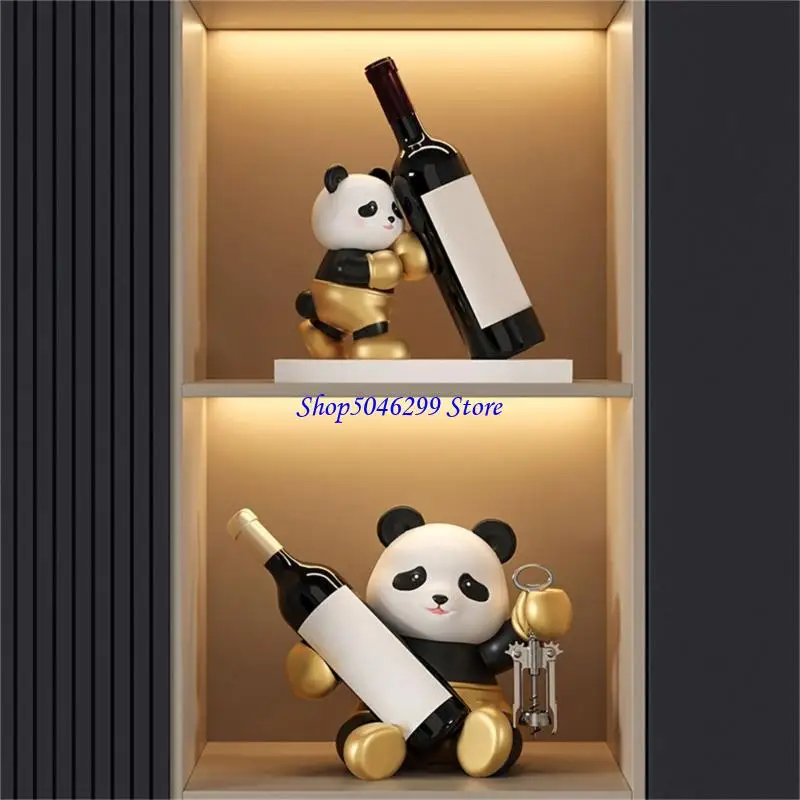 

H55A Panda Wine Rack Держатели бутылочных бутылок добавляет удовольствие к дизайну интерьера