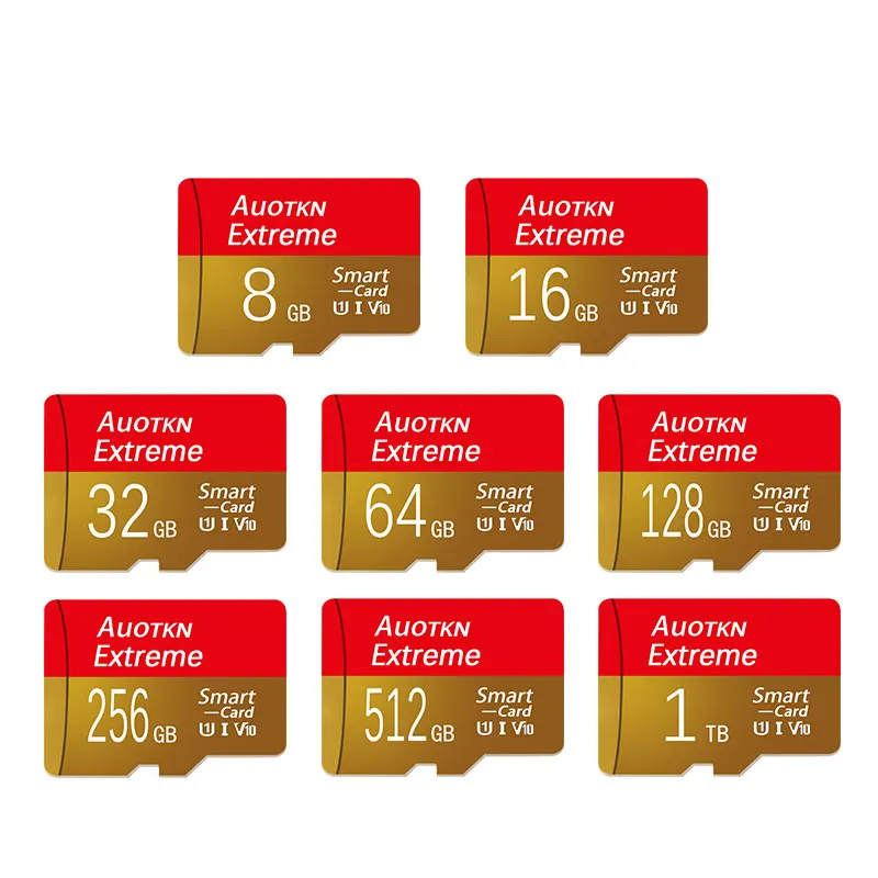 Alta Velocidade Cartão Micro TF SD, Cartão Flash, Adaptador SD grátis, 8 GB, 16GB, 32GB, 64GB, 128GB, 256GB, 512GB, UHS-1