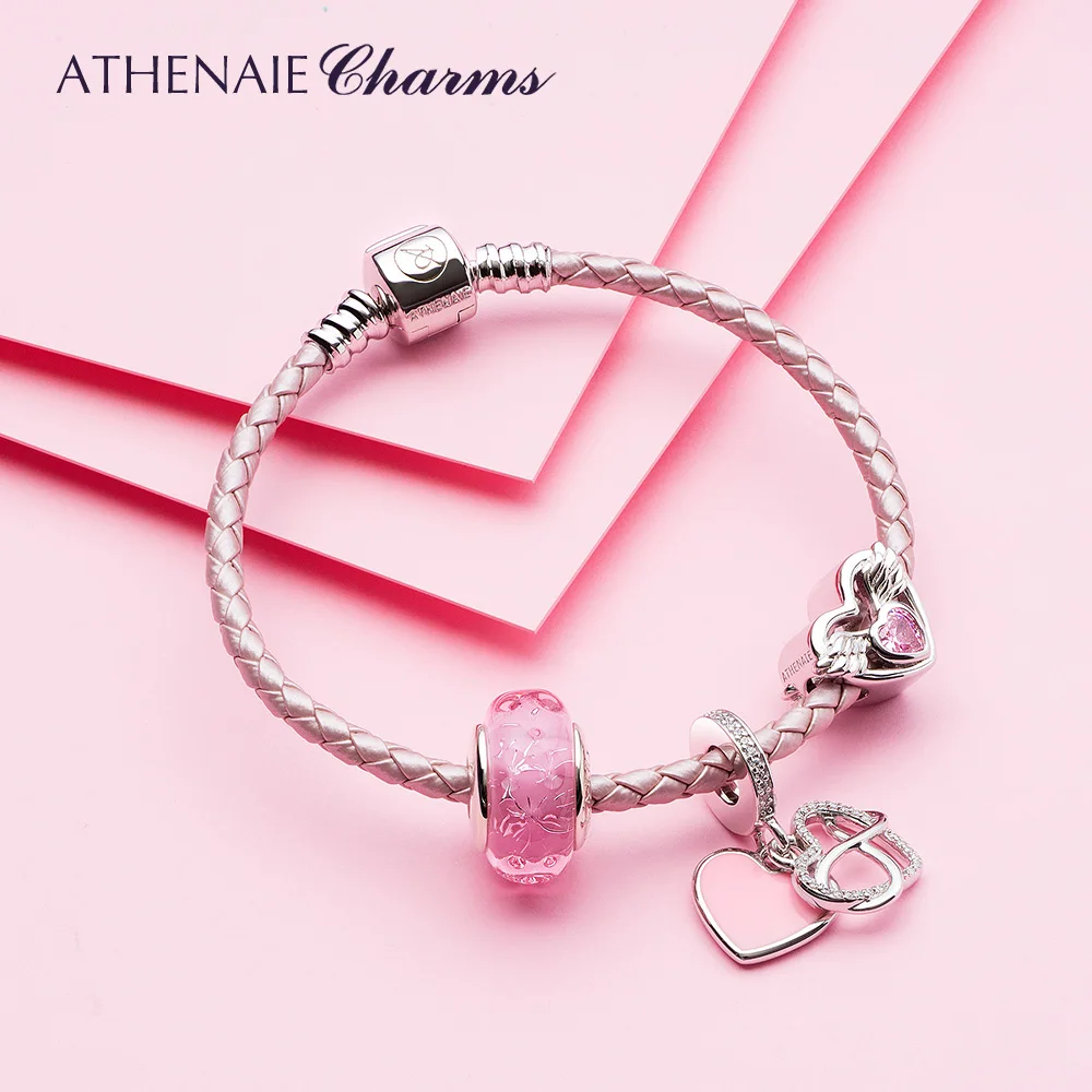 ATHENAIE Pink Polka Dot Murano Glass Charm Bead fit European Bracelets Perfect Gift for Women, Memorable Occasions Jewelry image 4
