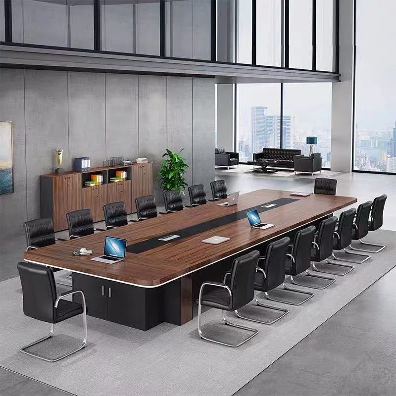 High-End Big Size 20 Person Moderne Houten Conferentievergadertafel Voor De Overheid