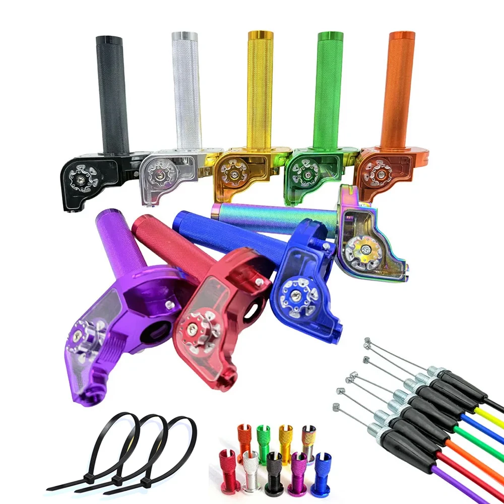 

7/8" 22mm CNC Aluminum Quick Twist Throttle Grip M10 Screw Universal For Motorcycle Scooter Dirt Bike ATV Quad Moped