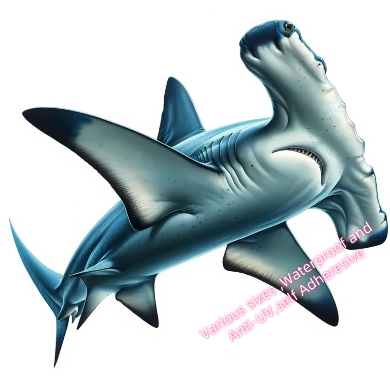 X33 Hammerhead Shark Sticker  Car Skateborad Motorbike Helmet and Laptop PVC Sticker