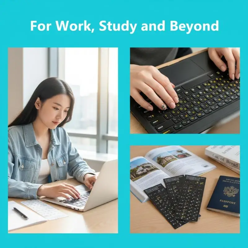 5Pcs Korean Keyboard Stickers Waterproof PVC Keyboard Decals For Laptop Desktop PC Decoration Universal Stickers