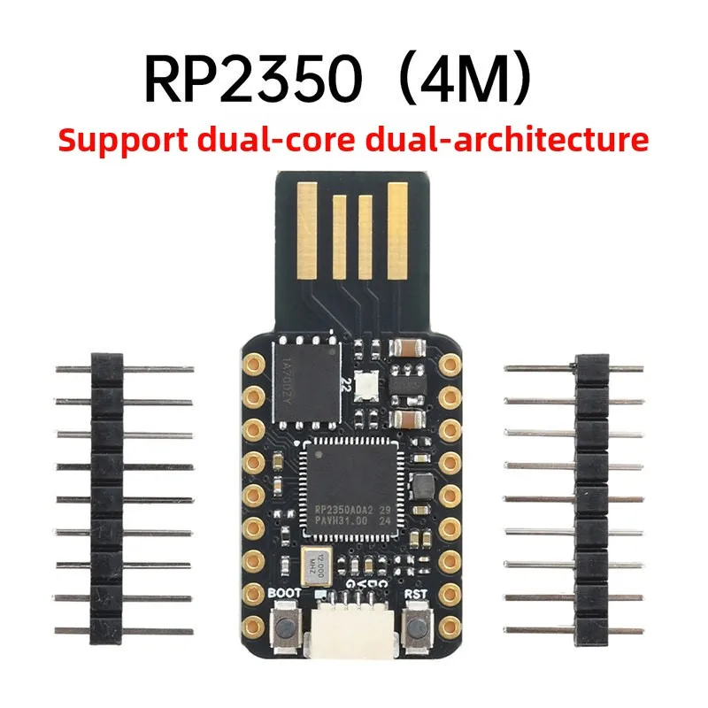 RP2350 Mini Microcontroller Dev Board, 4M/16M Flash, PCB USB-A Plug