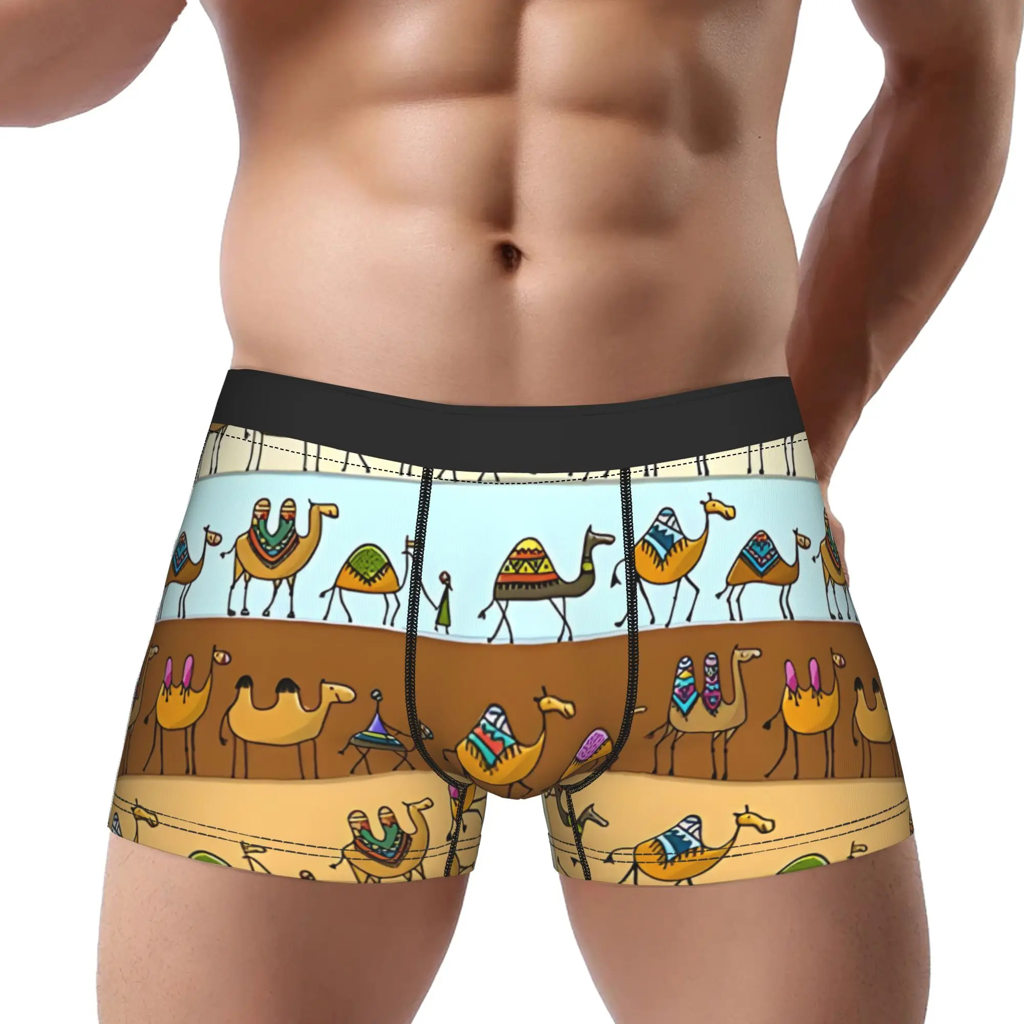 1piece  Camels Pattern Underpants Breathbale Panties Man Underwear Ventilate Shorts
