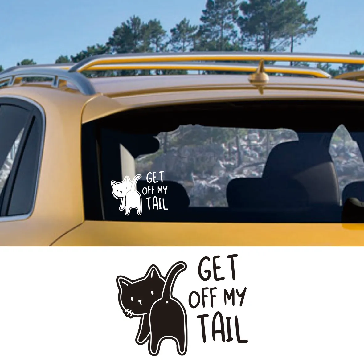 

Get Off My Tail Cat Car Decals Vinyl Stickers On Windows Bumpers For Peugeot 207,Nissan qashqai j10,Opel astra k,Opel corsa,Audi