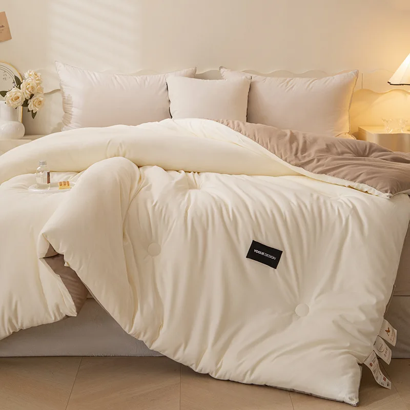 

Customizable new double-spell labeled soybean quilt solid color quilt core quilt bedding