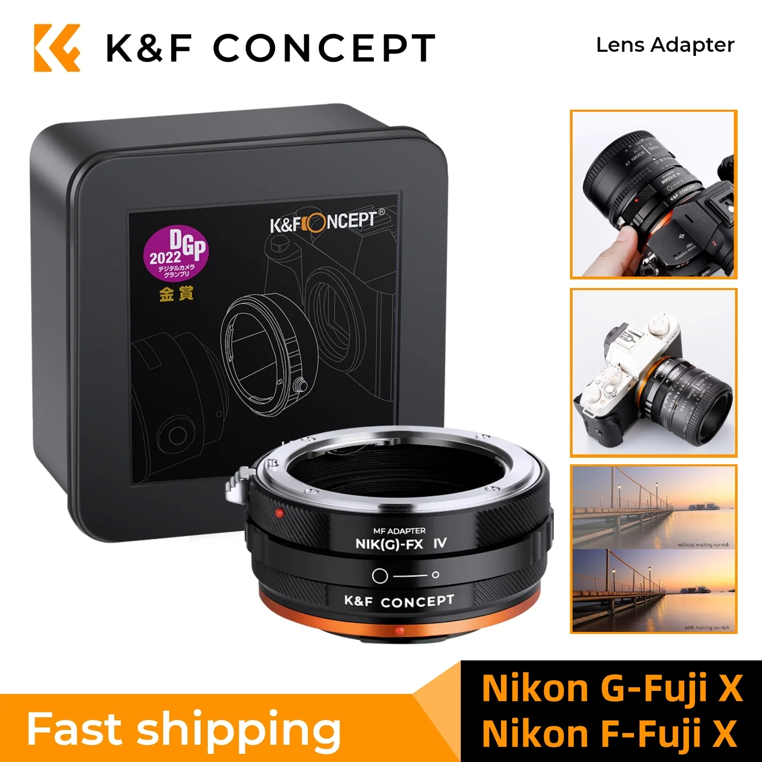 

K&F Concept Nikon (G) Lens to Fuji X Camera Mount Adapter for Nikon G F AI Lens to Fuji X Series Mount Camera Body Manual Focus