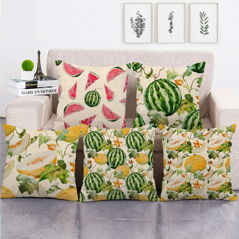 

Summer melon Pillow Case Green Fruit Pillowcase for Pillow Decorative Cushion for Elegant Sofa Pillow Cover Room Aesthetics