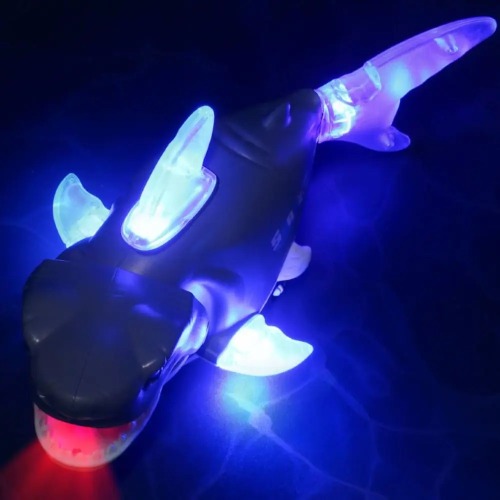 Funny Plastic Swinging Shark with Sound Light Crawling Interactive Shark Simulation Flexible Swaying Fish Halloween