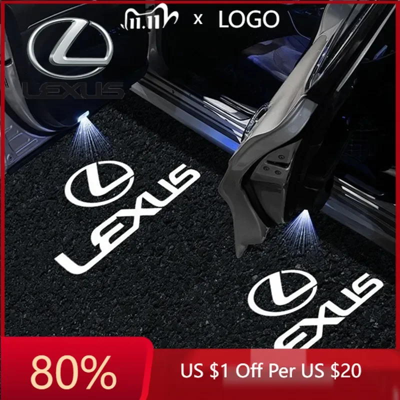 

2026 Hot Interior Stickers 2PCS For LEXUS ES 300H ES300H ES350 RX GX LS LX IS GS UX Series IS LED Car Door Interior Ghost Shadow