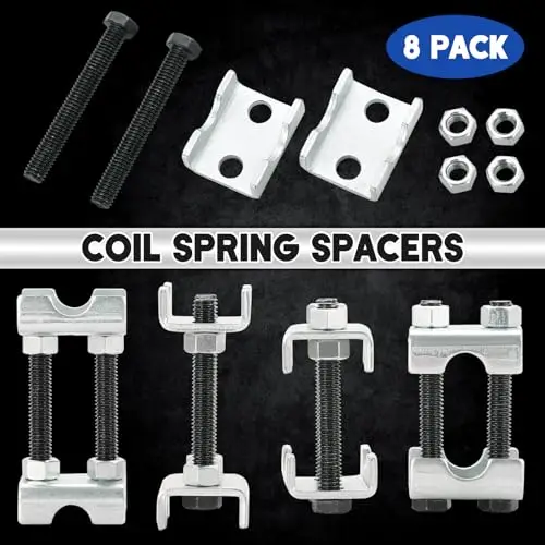 

8-Pack Adjustable Coil Spring Spacers For Vehicle Lift Or Lowering – Compatible With Cars, SUVs, Trucks