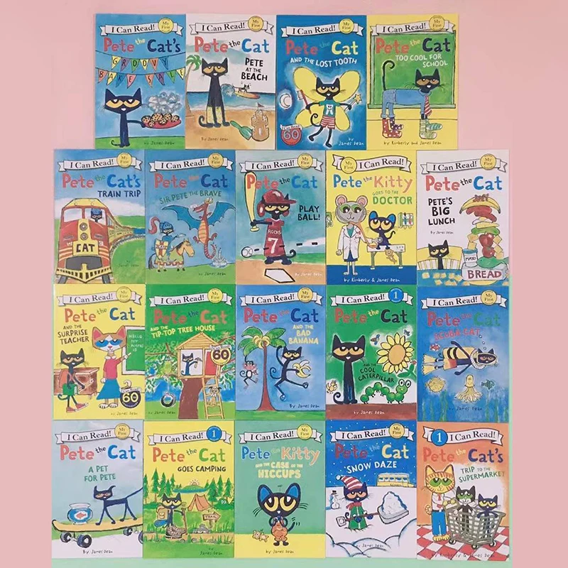 

24 Volumes of Pete The Cat I Can Read with Gift Box English Picture Book English Book Children's Story Picture Book