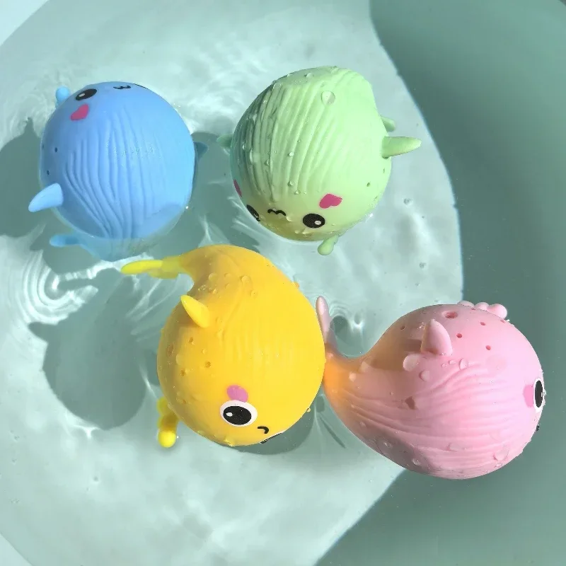 Juguetes de Baño para Bebés, Esponja Absorbente de Agua, Ballena para Apretar, Juguetes Antiestrés, Juguete Acuático para Niños, Juguete Blandito para el Verano
