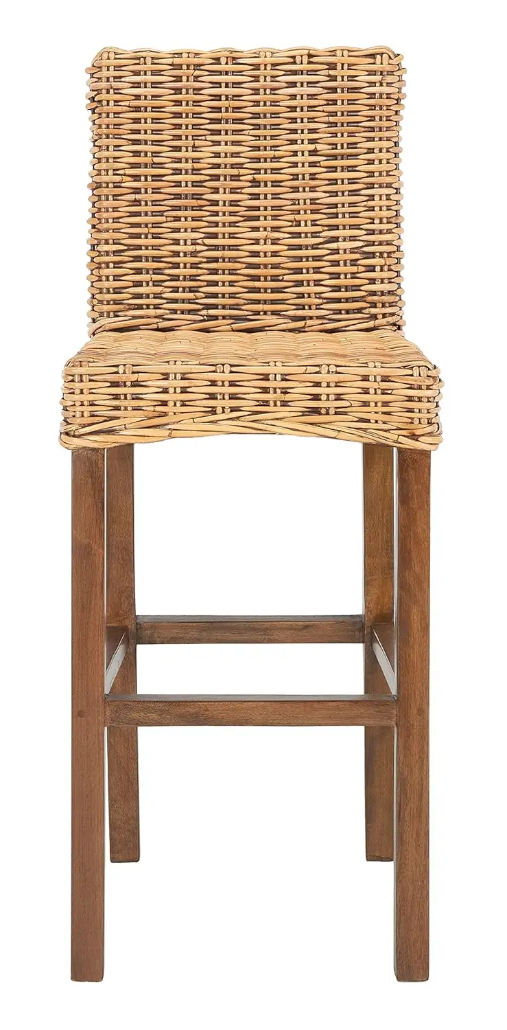 

Home Tobie Honey Brown Wash Rattan 30-inch Bar Stool, Customized