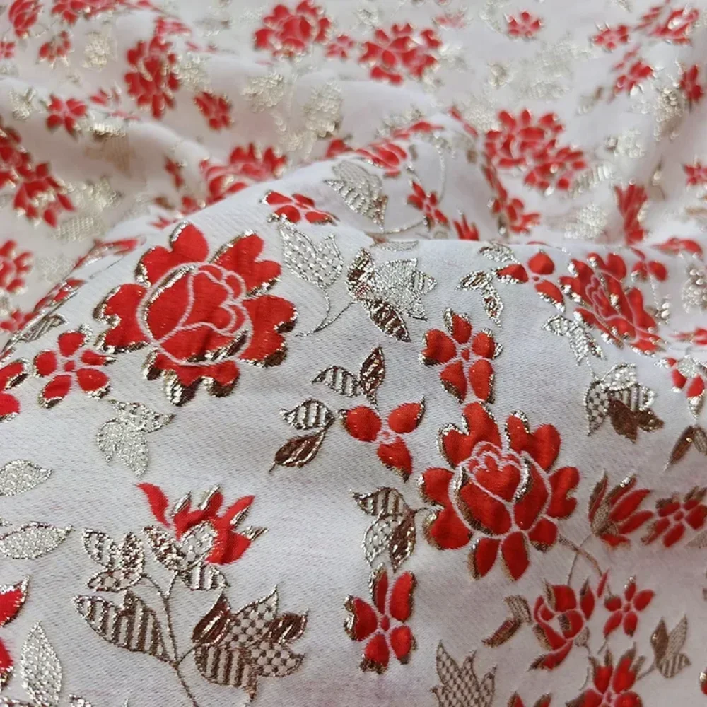 Jacquard Fabric Brocade Noble Gold Thread Spring and Autumn Dress Coat Cheongsam Sewing Material By The Meter