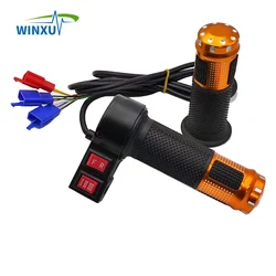 Electric Scooter Twist Throttle Accelerator Hall 5V Forward Reverse 3 Speed Gold Metal Turning Handle