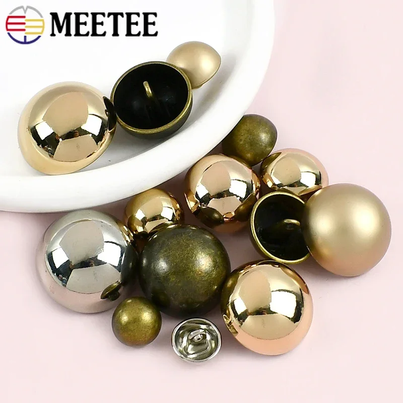 

20Pcs 10-25mm Metal Decorative Buttons for Clothes Coat Sweater Round Shank Button Shirt Suit Fastener Buckle Sewing Accessories