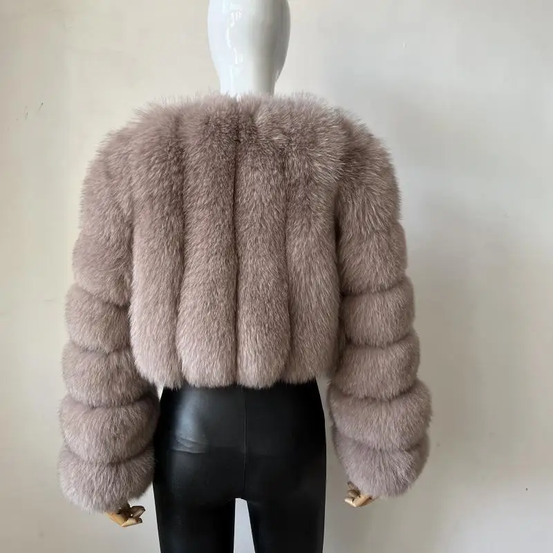 2023 New Short Style Real Fox Fur Coat Winter Woman Natural Warm Fashion Luxury