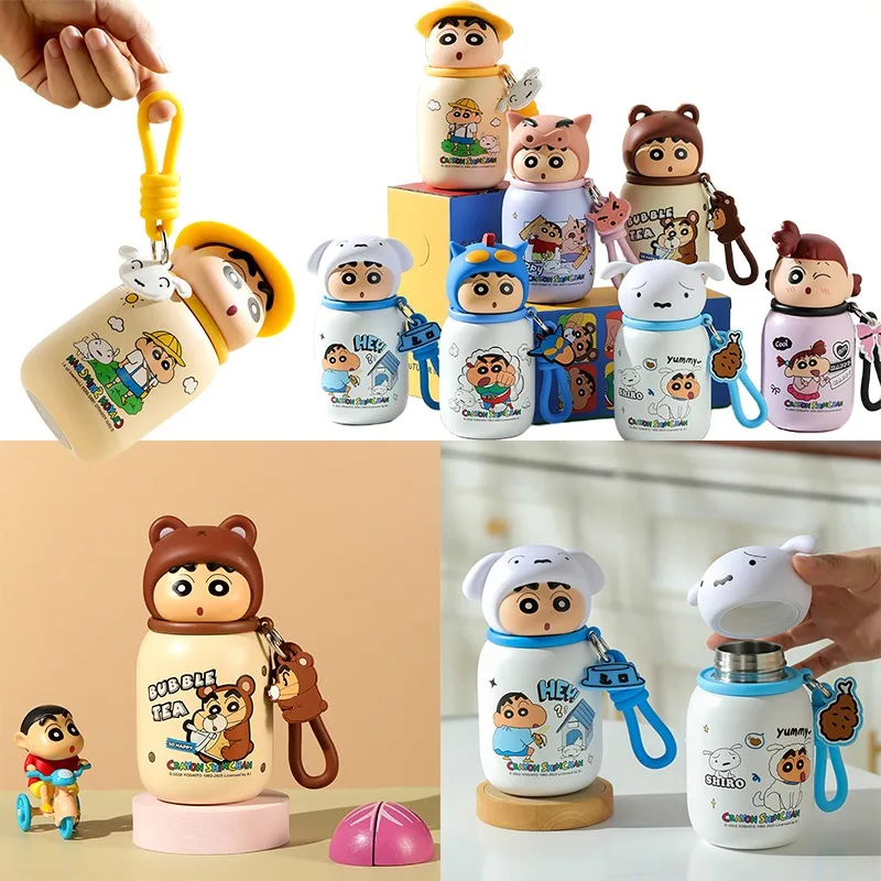 

330ml Crayon Shinchan Children's Portable Mini Thermos Cup Anime Character Women's High Beauty Cup Cute Mini Pocket Cup Gifts